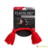 Изображение Playology игр. Жевательный канат Dri-Tech Rope с ароматом говядины красный маленький для собак от магазина Profzoo