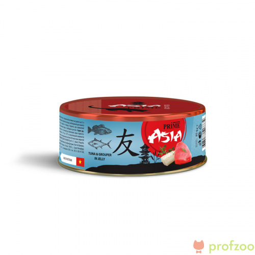 Изображение Prime Asia консервы Тунец с рыбой групер в желе для кошек 85г от магазина Profzoo