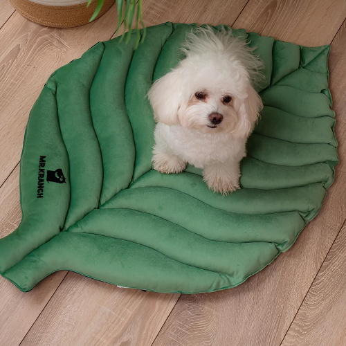 Изображение Лежанка Mr.Kranch для собак "Листочек" средняя 90х65х5см зеленая от магазина Profzoo фото 3