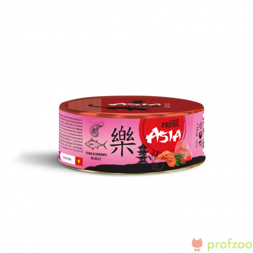 Изображение Prime Asia консервы Тунец с креветками в желе для кошек 85г от магазина Profzoo