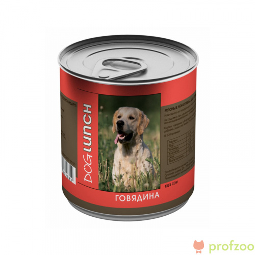 Изображение Дог Ланч консервы Говядина в желе для собак 750г от магазина Profzoo