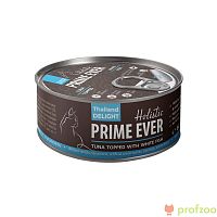 Изображение Prime Ever консервы Тунец с белой рыбой в желе для кошек 80г от магазина Profzoo