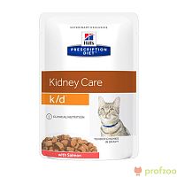 Хиллс Диета KD Kidney Care пауч Лосось для кошек при патологии почек 85г