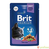 Изображение Brit Premium пауч Треска в соусе для кошек 85г от магазина Profzoo
