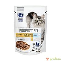 Изображение Perfect fit пауч 75г Лосось в соусе для кошек с чувствит.пищ. от магазина Profzoo