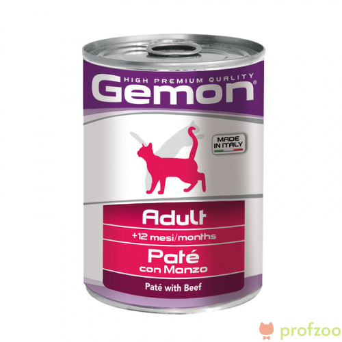 Изображение GEMON Cat консервы паштет Говядина для кошек 400г от магазина Profzoo