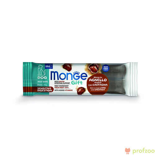 Изображение Monge Gift Sensitive digestion "Мясные батончики" с ягненком,каштаном и инулином 40г от магазина Profzoo