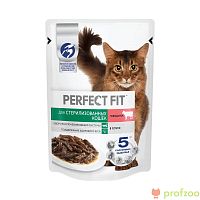 Изображение Perfect fit пауч 75г Говядина в соусе для стерилиз.кошек от магазина Profzoo