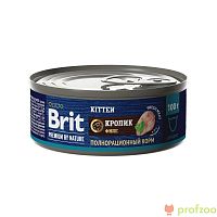 Изображение Brit Premium консервы Мясо кролика для кошек 100г от магазина Profzoo