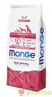 Изображение Monge Dog Monoprotein Говядина с рисом для всех пород 12кг от магазина Profzoo