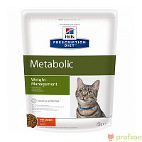 Изображение Хиллс Диета Metabolic Курица для кошек 250г от магазина Profzoo