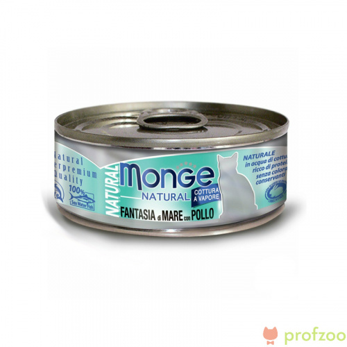 Изображение Monge Cat Natural консервы Морепродукты с курицей для кошек 80г от магазина Profzoo