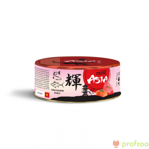 Изображение Prime Asia консервы Тунец с лососем в желе для кошек 85г от магазина Profzoo