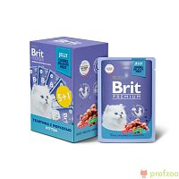 Изображение Brit Premium паучи 5+1 Телятина с Морковью в желе для котят 85г от магазина Profzoo