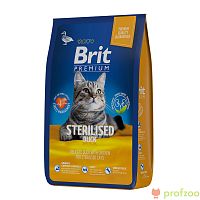 Изображение Brit Premium Cat Sterilised Утка и Курица для стерилизованных кошек 2кг от магазина Profzoo