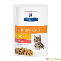 Изображение Хиллс Диета CD Urinary Care пауч Лосось для кошек 85г от магазина Profzoo