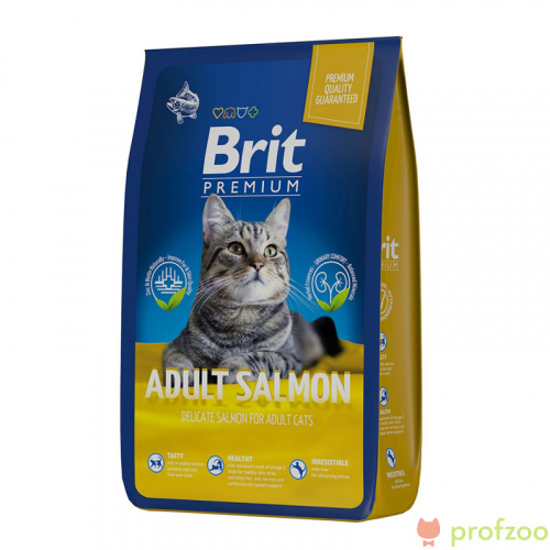 Изображение Brit Premium Cat Adult Лосось для взрослых кошек 400г от магазина Profzoo