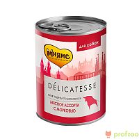 Изображение Мнямс Delicatesse консервы Подрида по-Барселонски (мясное ассорти с морковью) для собак 400г от магазина Profzoo