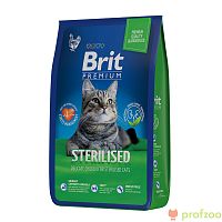 Brit Premium Cat Sterilised Курица для стерилизованных кошек 800г