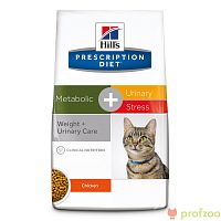 Хиллс Диета Metabolic+Urinary Stress Курица для кошек 1,5кг