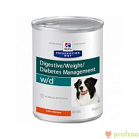 Изображение Хиллс Диета WD консервы Курица для контроля веса и при диабете для собак 370г от магазина Profzoo