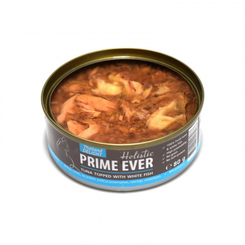 Изображение Prime Ever консервы Тунец с белой рыбой в желе для кошек 80г от магазина Profzoo фото 2