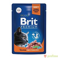 Изображение Brit Premium пауч Лосось в соусе для стерил.кошек 85г от магазина Profzoo
