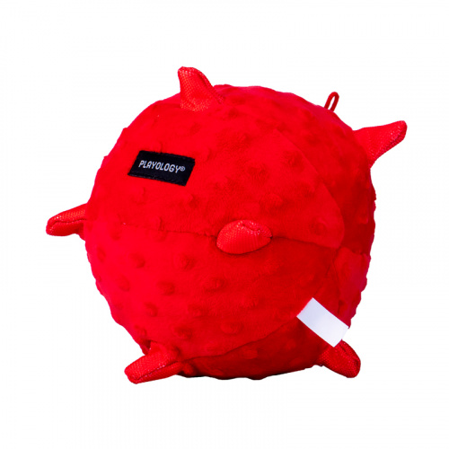 Изображение Playology игр. Сенсорный плюш мяч Puppy Sensory Ball 15см для щенков с ароматом говядины красный от магазина Profzoo фото 5