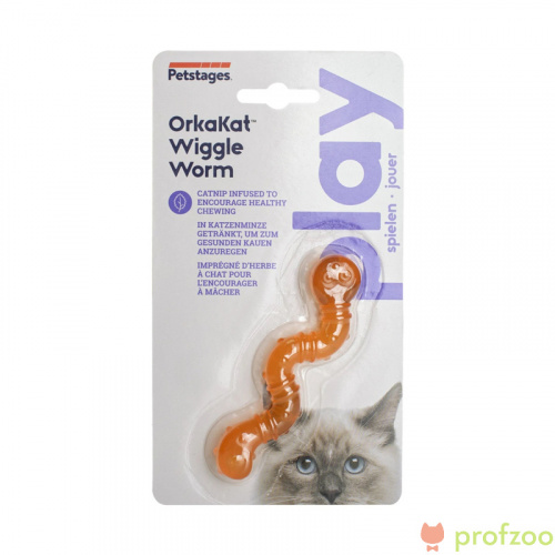 Изображение Petstages игрушка ОРКА червяк 11см для кошек от магазина Profzoo