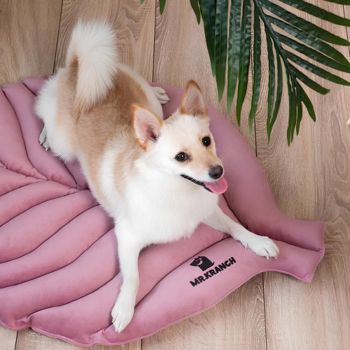 Изображение Лежанка Mr.Kranch для собак "Листочек" большая 120х73х6см розовая от магазина Profzoo фото 4