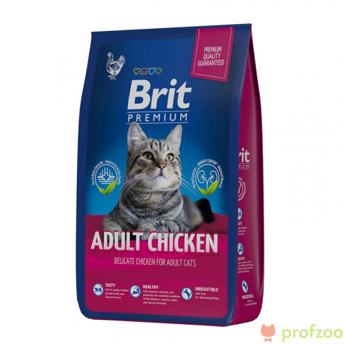 Изображение Brit Premium Cat Adult Курица для взрослых кошек 400г от магазина Profzoo