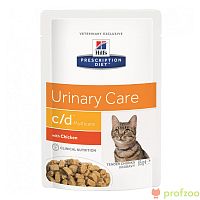 Изображение Хиллс Диета CD Urinary Care пауч Курица для кошек 85г от магазина Profzoo