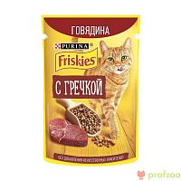 Фрискис пауч 75г Говядина+Гречка в подливе для кошек