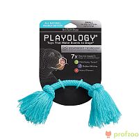 Изображение Playology игр. Жевательный канат Dri-Tech Rope с ароматом арахиса голубой маленький для собак от магазина Profzoo