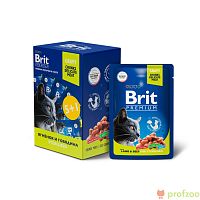 Изображение Brit Premium паучи 5+1 Ягненок и Говядина в соусе для стерил.кошек 85г от магазина Profzoo