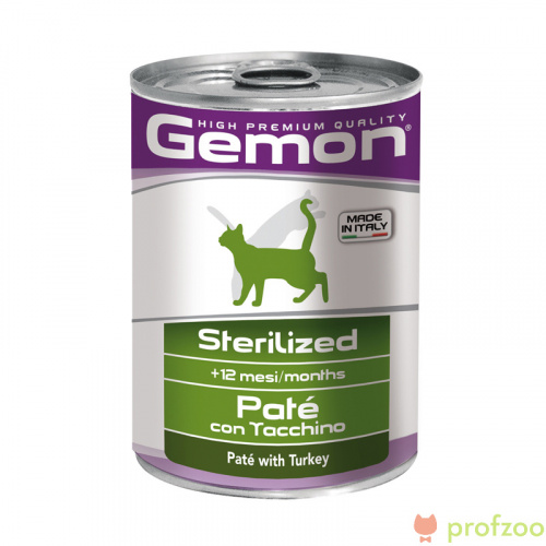 Изображение GEMON Cat консервы паштет Индейка для стерилизованных кошек 400г от магазина Profzoo