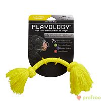 Изображение Playology игр. Жевательный канат Dri-Tech Rope с ароматом курицы желтый маленький для собак от магазина Profzoo