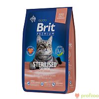 Brit Premium Cat Sterilised Лосось и Курица для стерилизованных кошек 800г