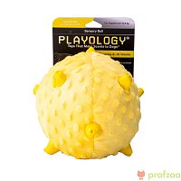 Изображение Playology игр. Сенсорный плюш мяч Puppy Sensory Ball 11см для щенков с ароматом курицы желтый от магазина Profzoo
