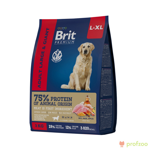 Изображение Brit Premium Dog Large & Giant с курицей для крупных пород 3кг от магазина Profzoo