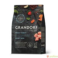 Изображение Grandorf Fresh Dog Adult Mini Свежее мясо индейки с бататом для собак мелких пород 1кг от магазина Profzoo