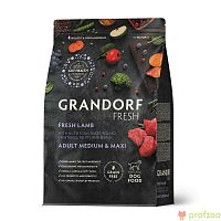 Изображение Grandorf Fresh Dog Adult Med&Maxi Свежее мясо ягненка с бататом для средних и крупных пород 1кг от магазина Profzoo