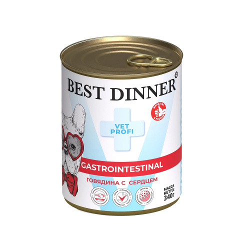 Изображение Best Dinner Exclusive Vet Profi консервы 340г GastroIntestinal Говядина с сердцем для собак от магазина Profzoo фото 2