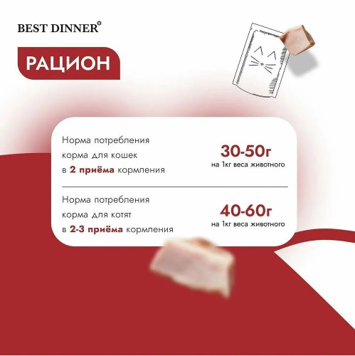 Изображение Best Dinner Holistic консервы 75г Курица с клюквой филе в желе для взрослых и стерилиз.кошек от магазина Profzoo фото 5