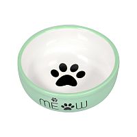 Изображение Миска керамика "MEOW" 380мл зеленая "Mr.Kranch"																																												 от магазина Profzoo