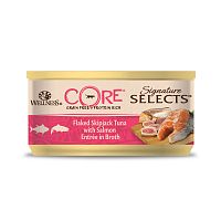 Изображение CORE SIGNATURE SELECTS консервы Тунец+Лосось кусочки в бульоне для кошек 79г от магазина Profzoo