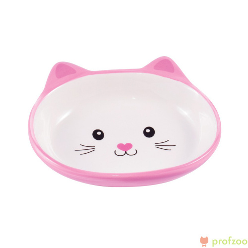 Изображение Миска керамика Мордочка кошки розовая 160мл "Mr.Kranch" от магазина Profzoo